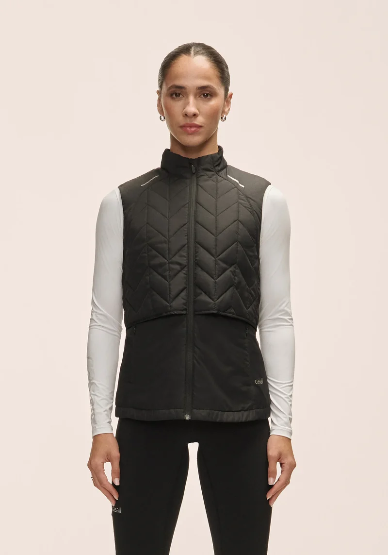 Quilted Running Vest - Black