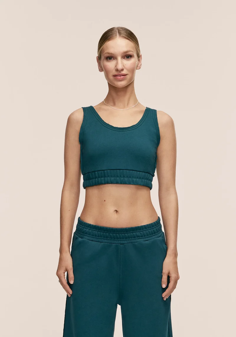 Reversed Seam Terry Top - Ocean Teal