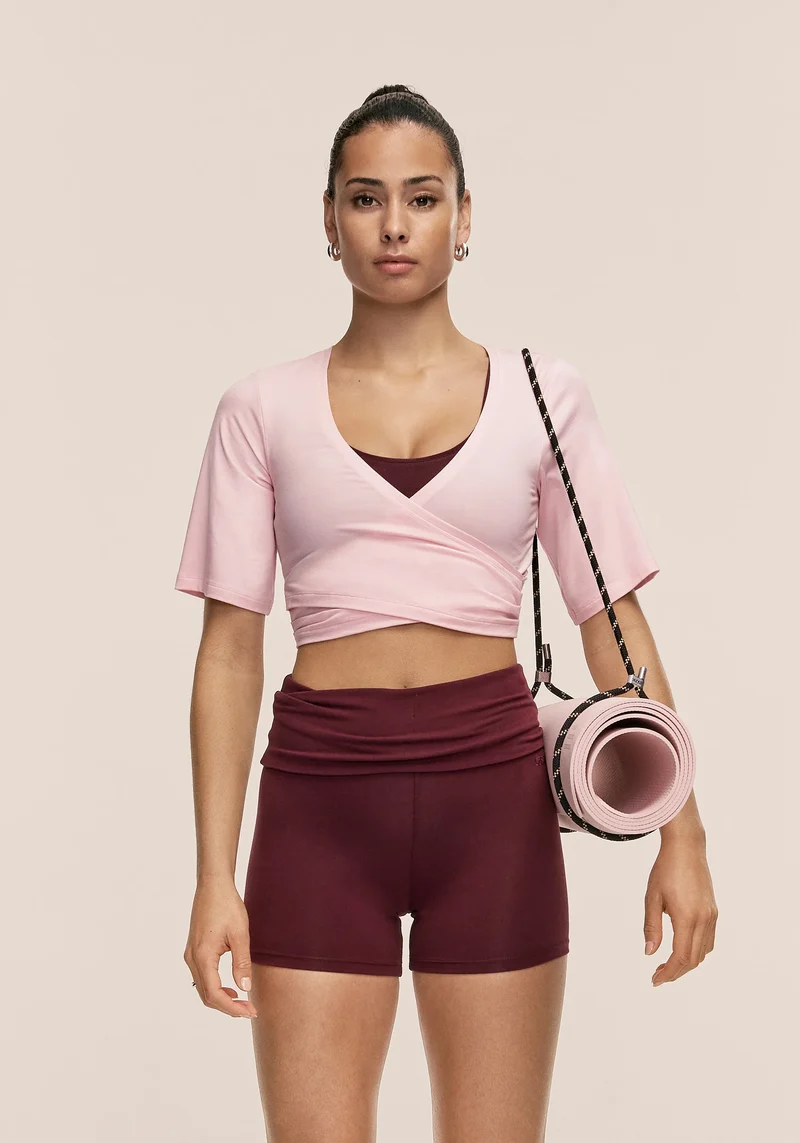 Delight Cropped Wrap Top - Lush Pink