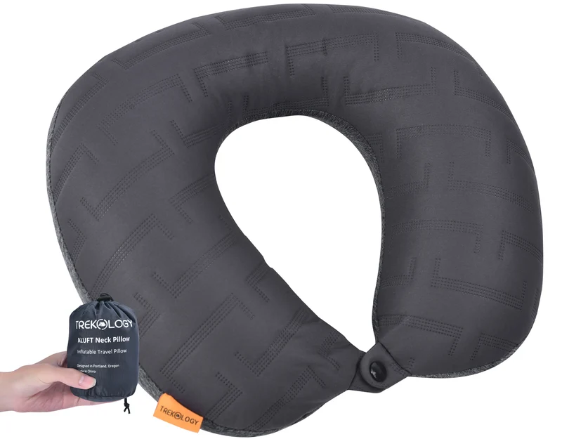 TREKOLOGY Ergonomic Inflatable Neck Pillow with Washable Cover (UK)