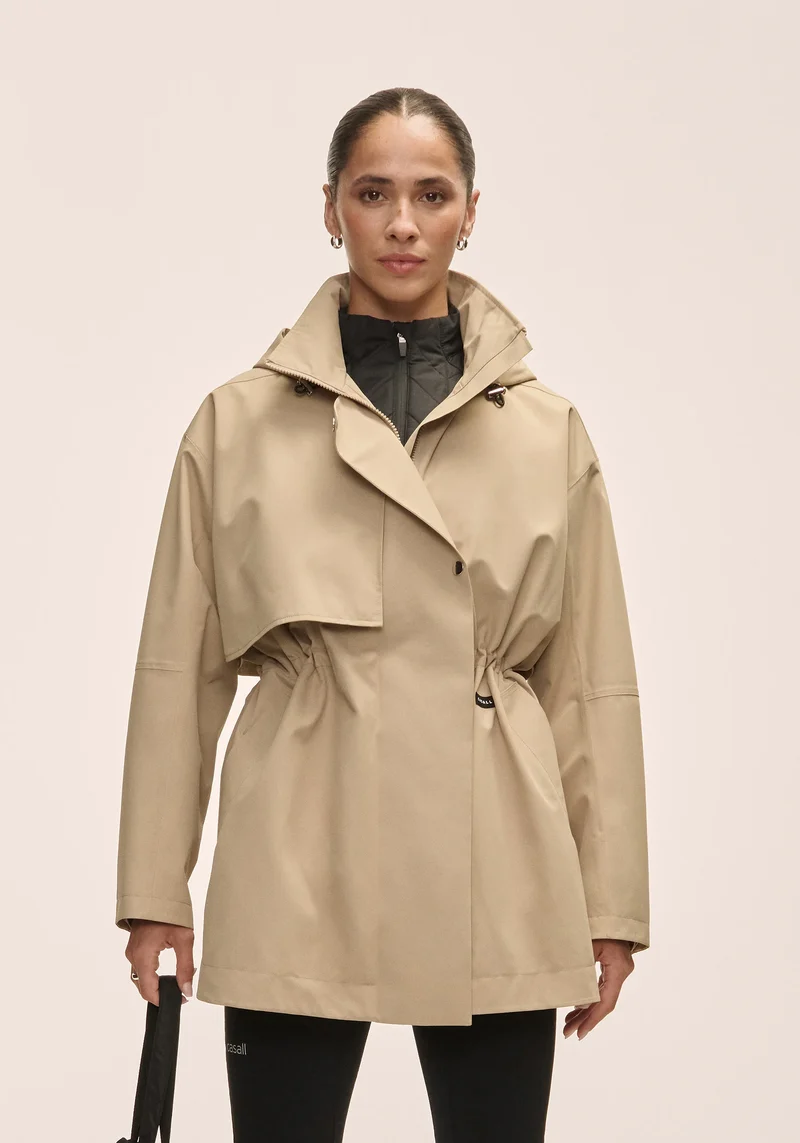 Scandi Trench Rain Coat - Sand Beige