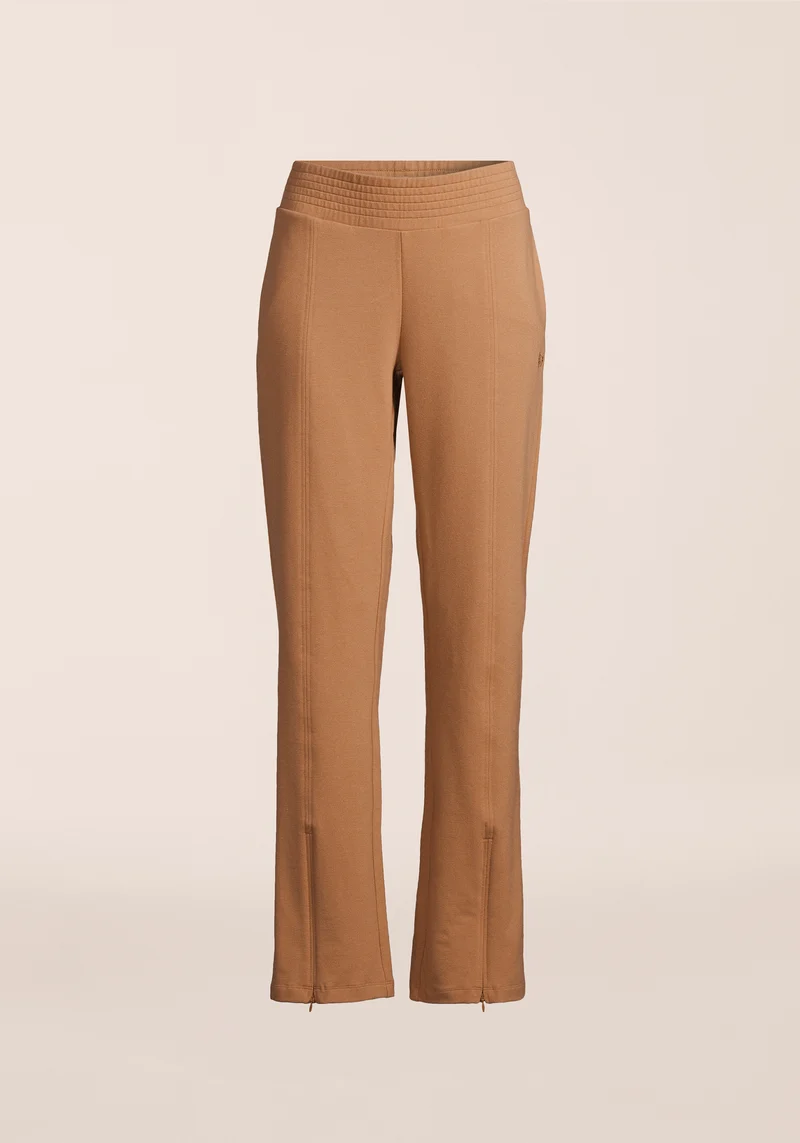 Terry Front Slit Pant - Golden Brown