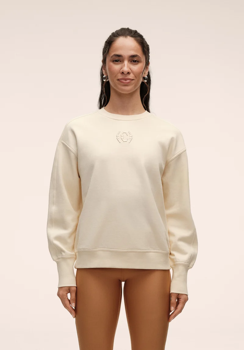 Terry Relaxed Crew - Cream