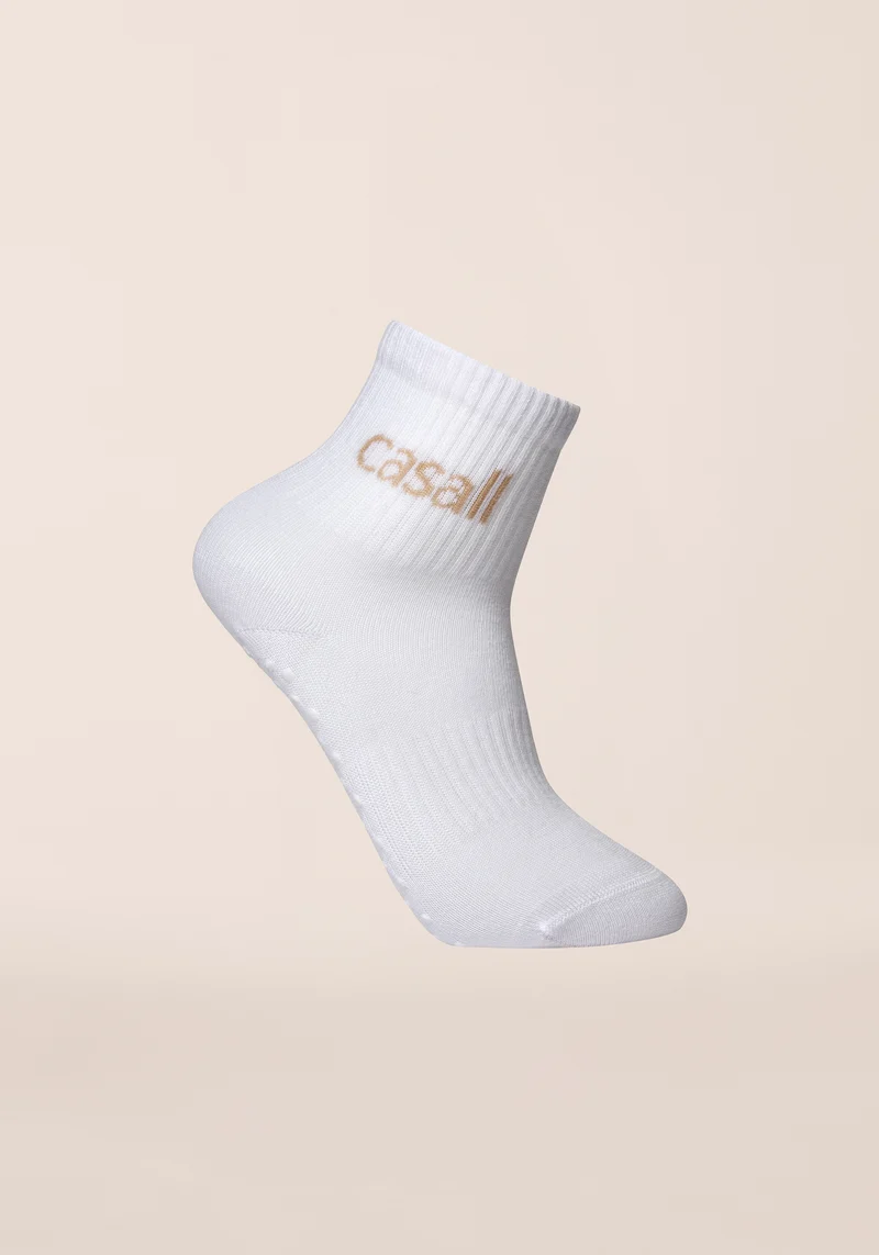 Non-Slip Tube Sock - White