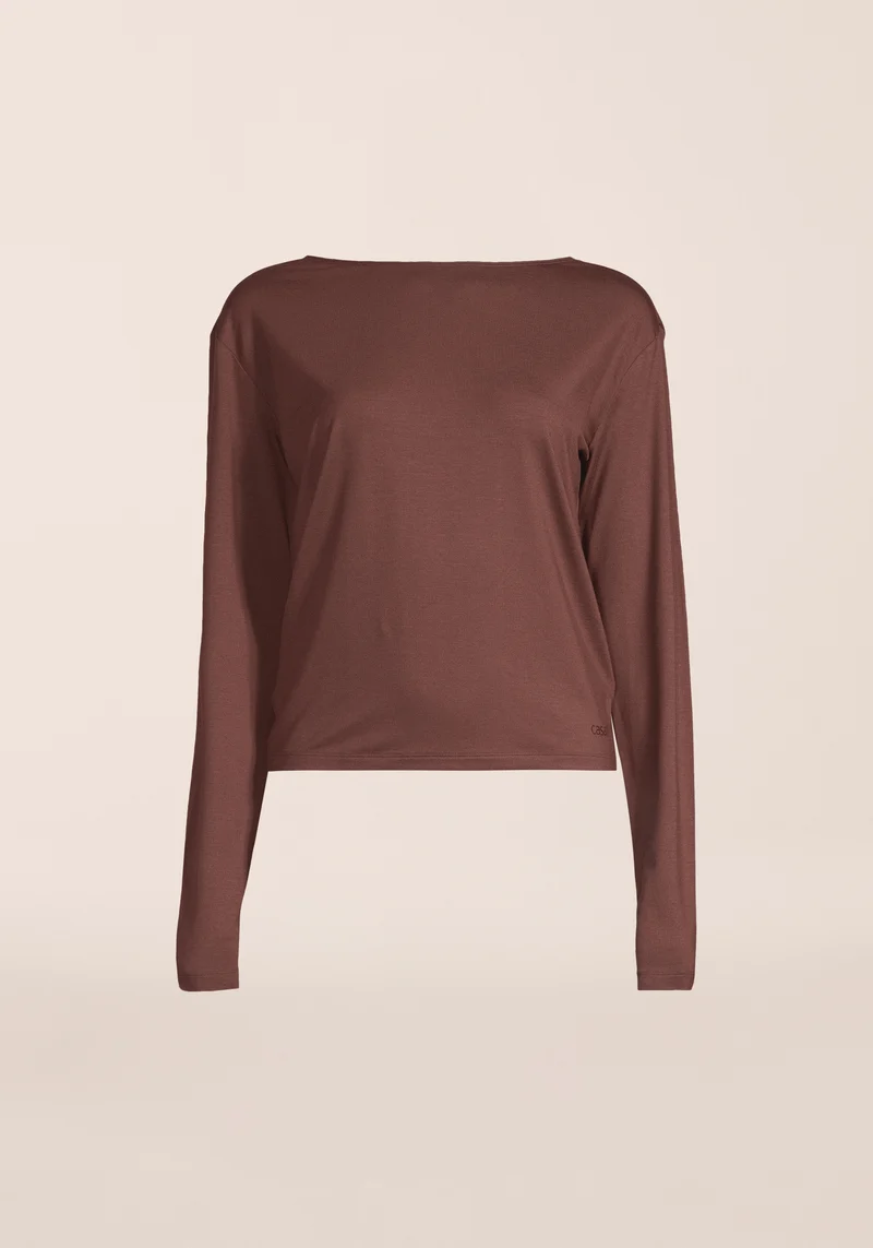 Delight Drapey Long Sleeve - Dark Brown