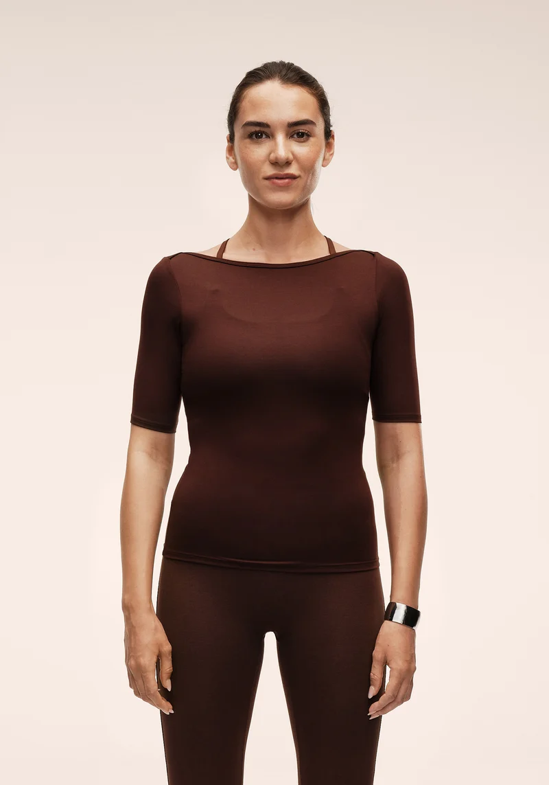 Delight Boatneck Tee - Dark Brown