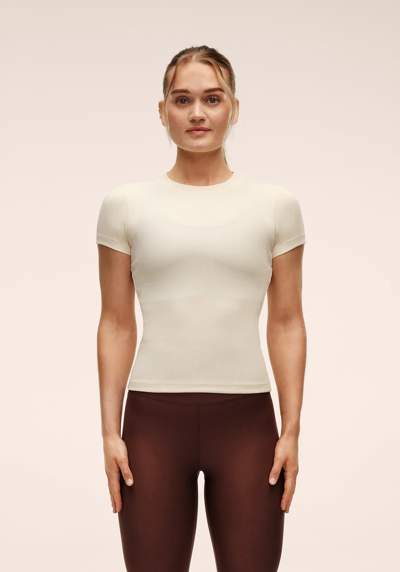 Defined Rib Tee - Cream
