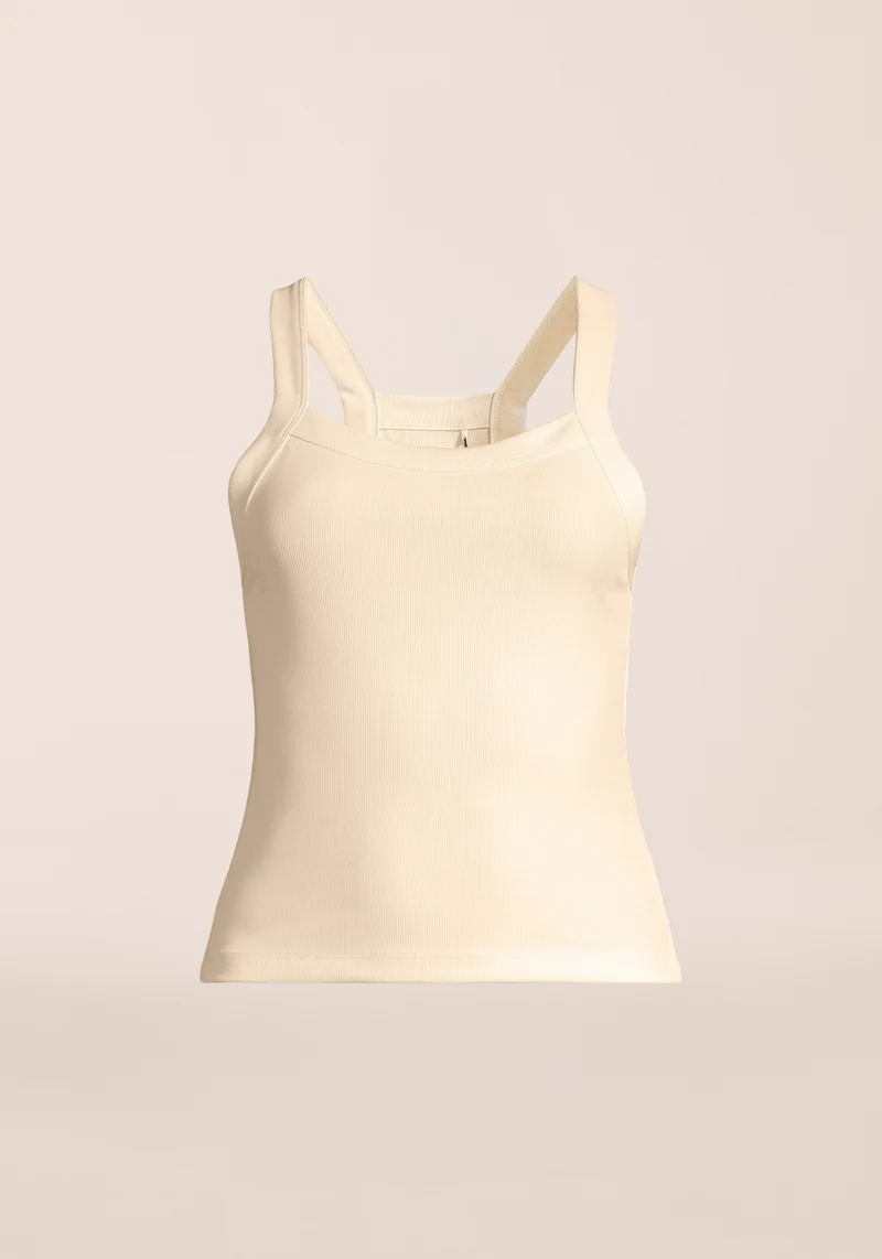 Defined Rib Tank - Cream