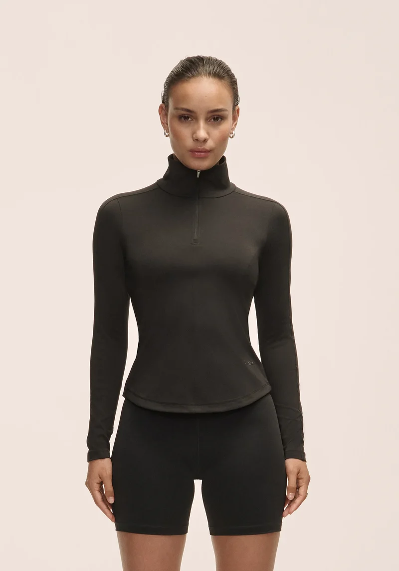 Serene Half Zip Long Sleeve - Black