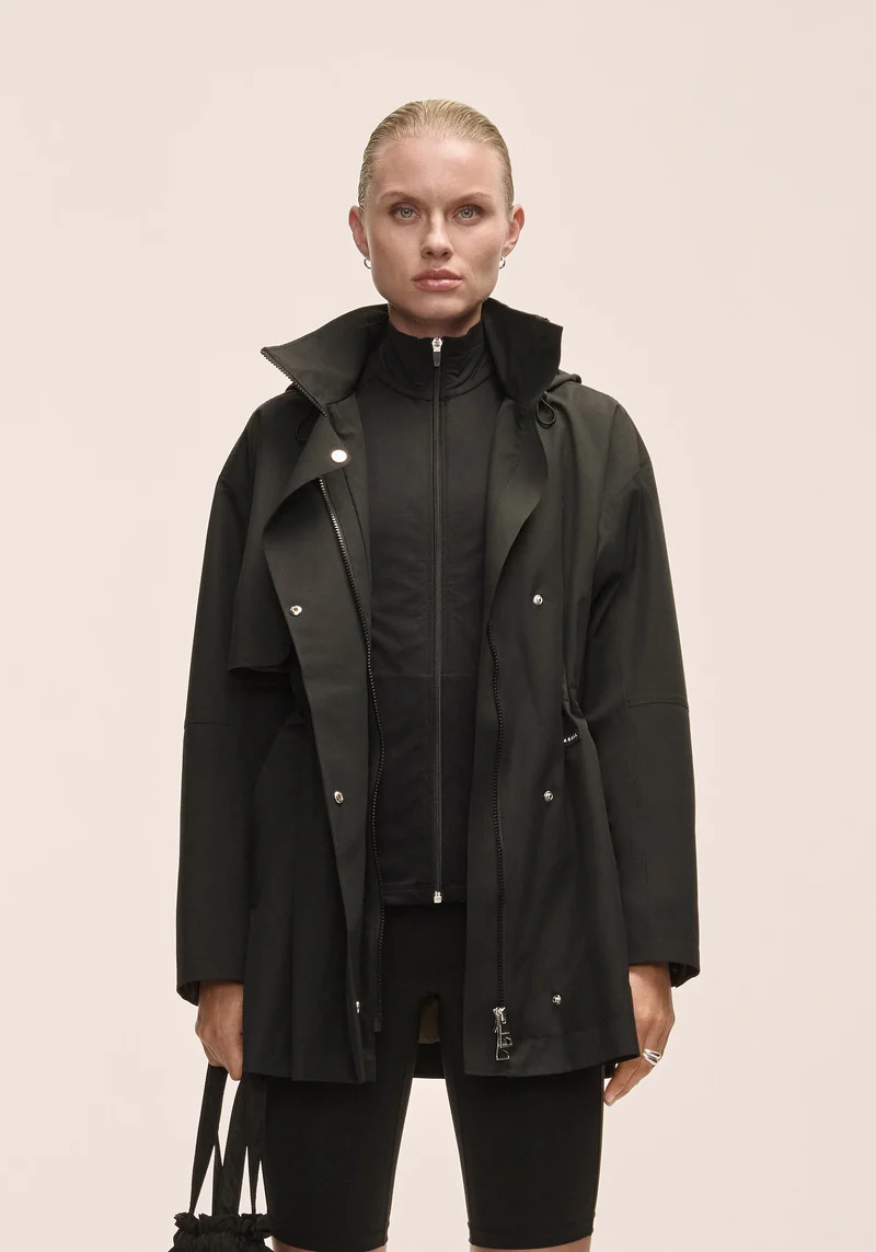 Scandi Trench Rain Coat - Black