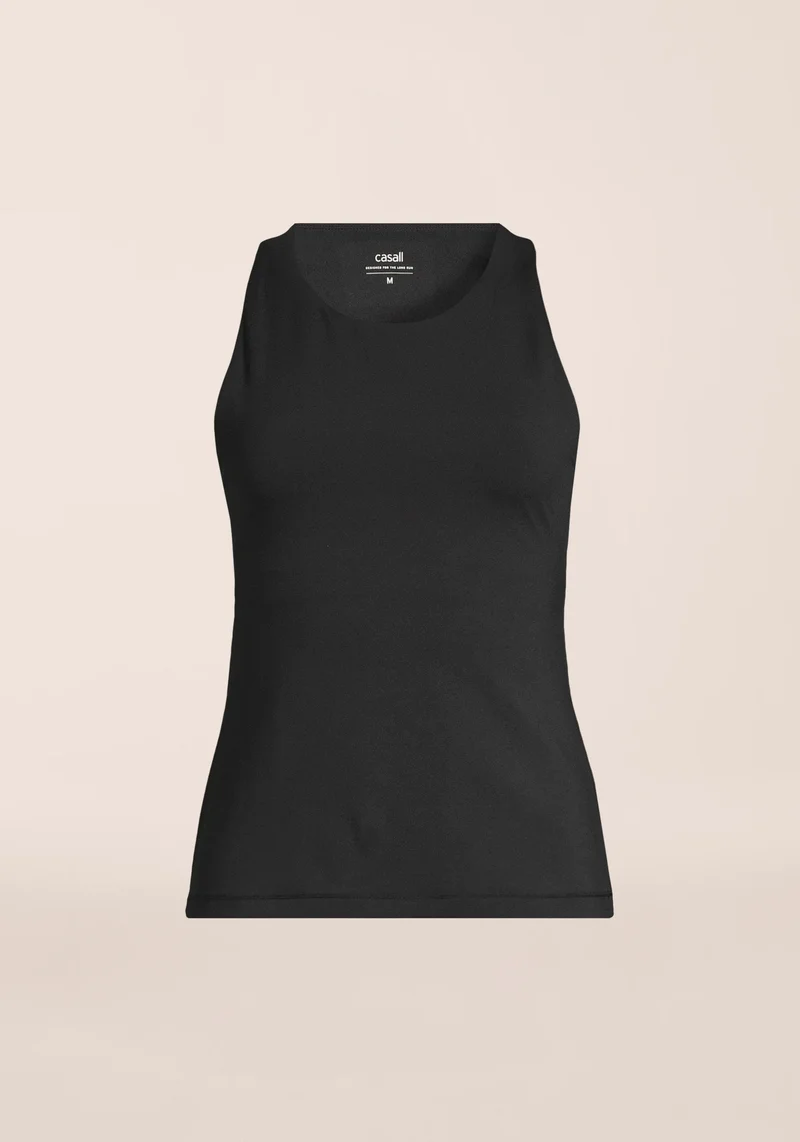 Soft Touch Built-In-Bra Tank - Black
