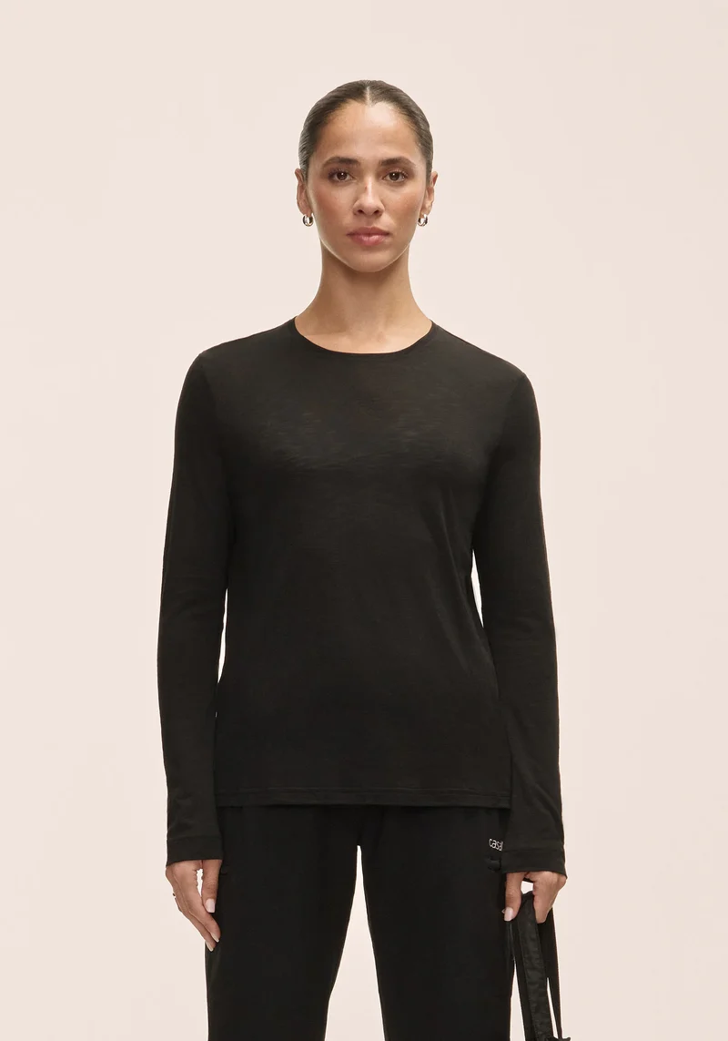 Soft Texture Long Sleeve - Black