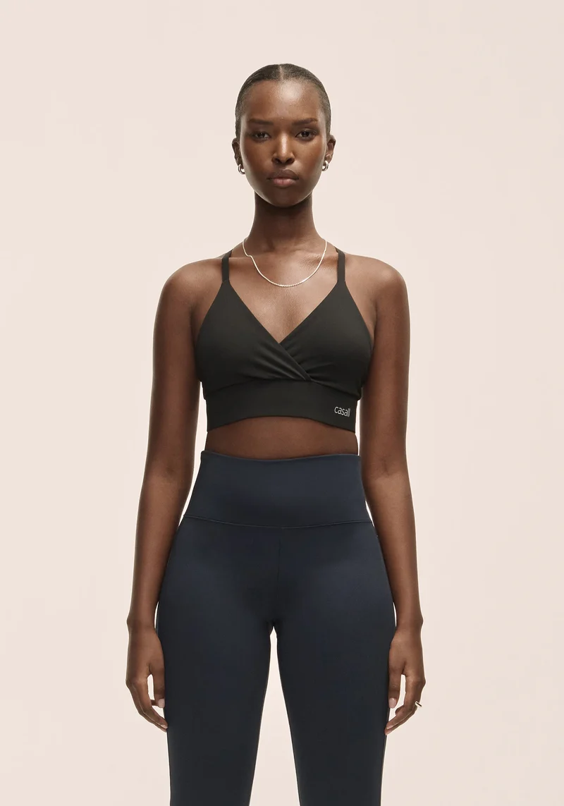 Wrap Sports Bra - Black