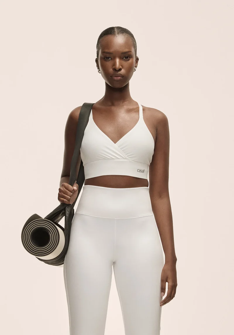 Wrap Sports Bra - White