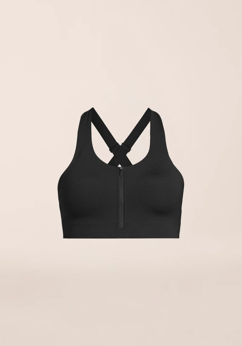 Impact Zip Sports Bra - Black