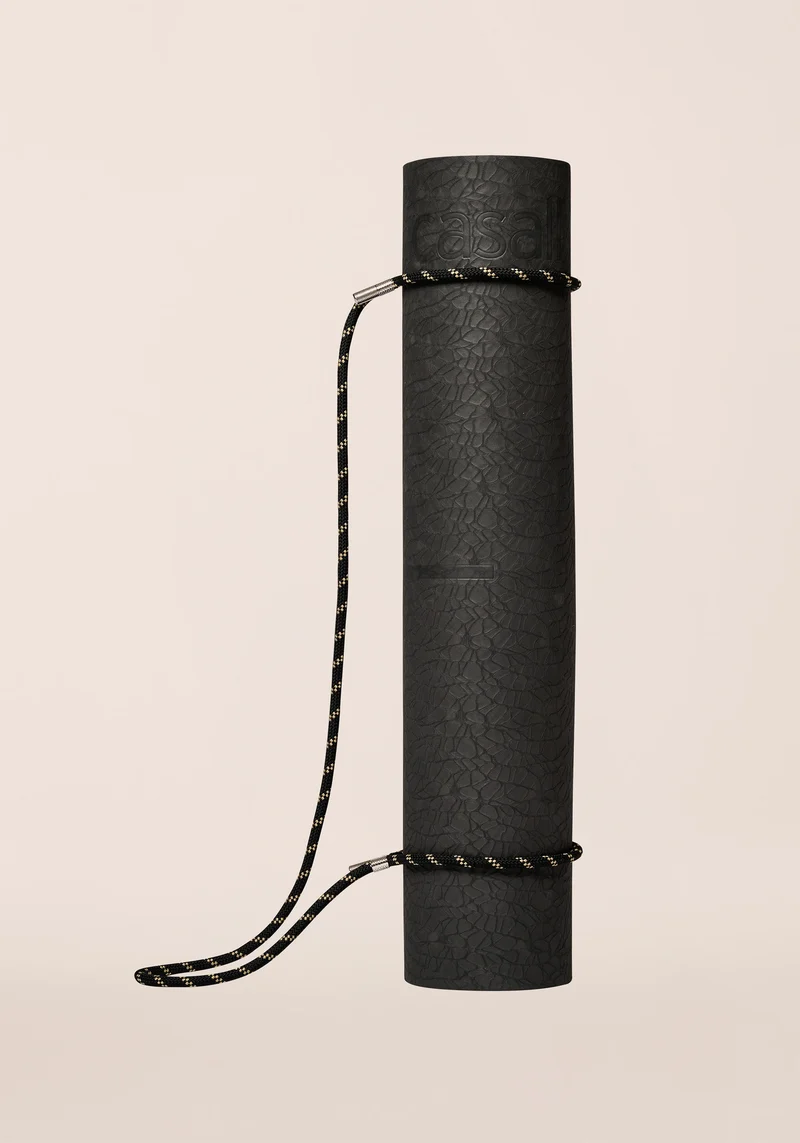 Braided Yoga Mat Carry Strap - Black/Beige