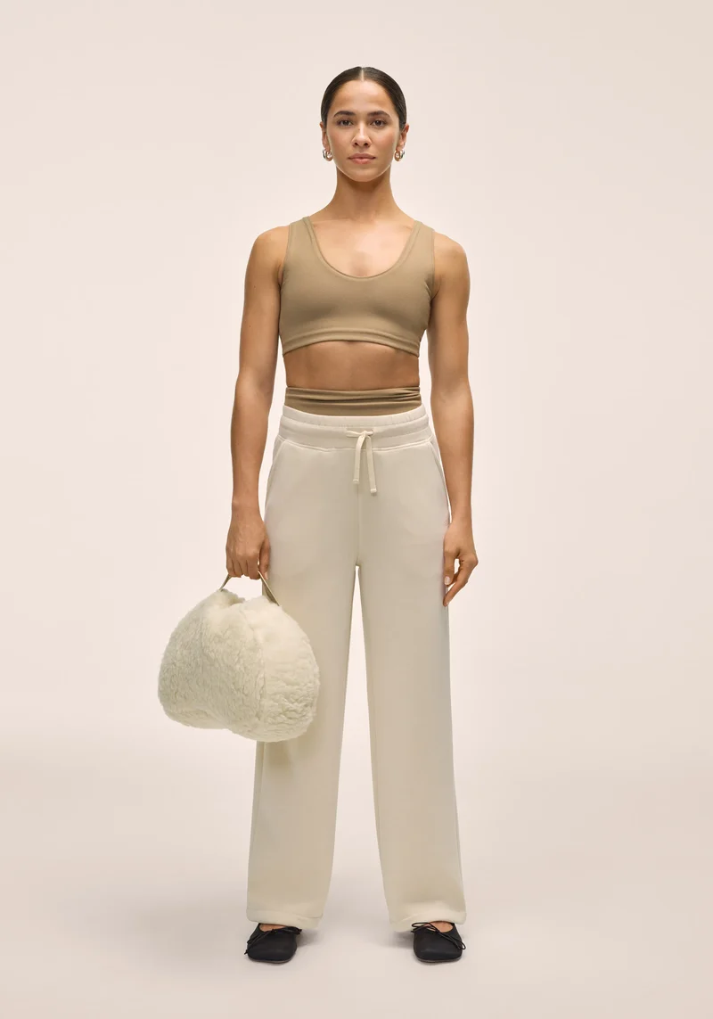 Peachy Straight Leg Jogger - Lamb White