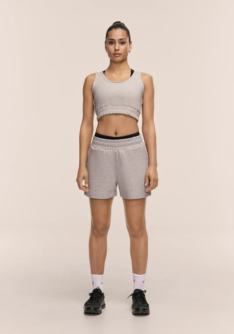 Reversed Seam Terry Relaxed Shorts - Grey Melange