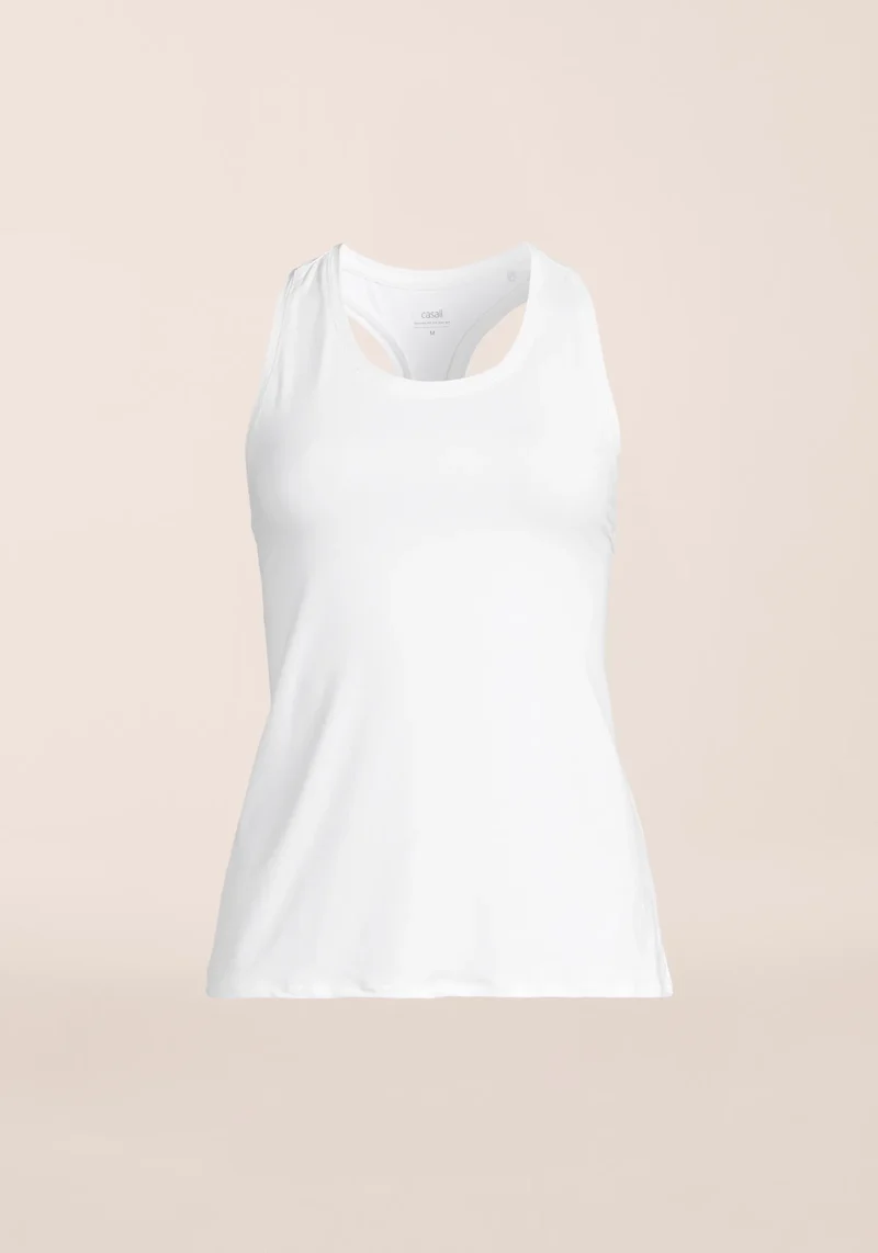 Essential Racerback Tank - White