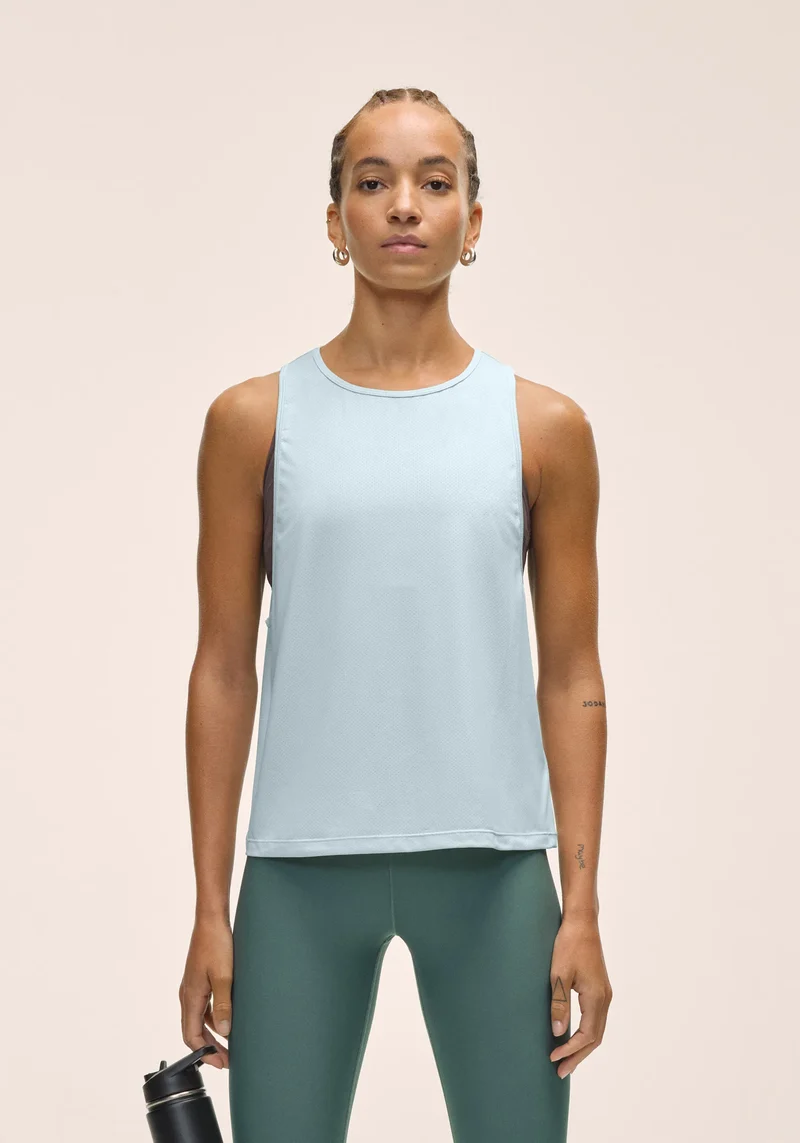 Laser Mesh Flow Tank - Aqua Glow