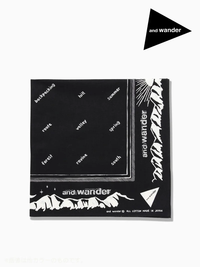 reflective words bandanna #Black [5987264]｜and wander