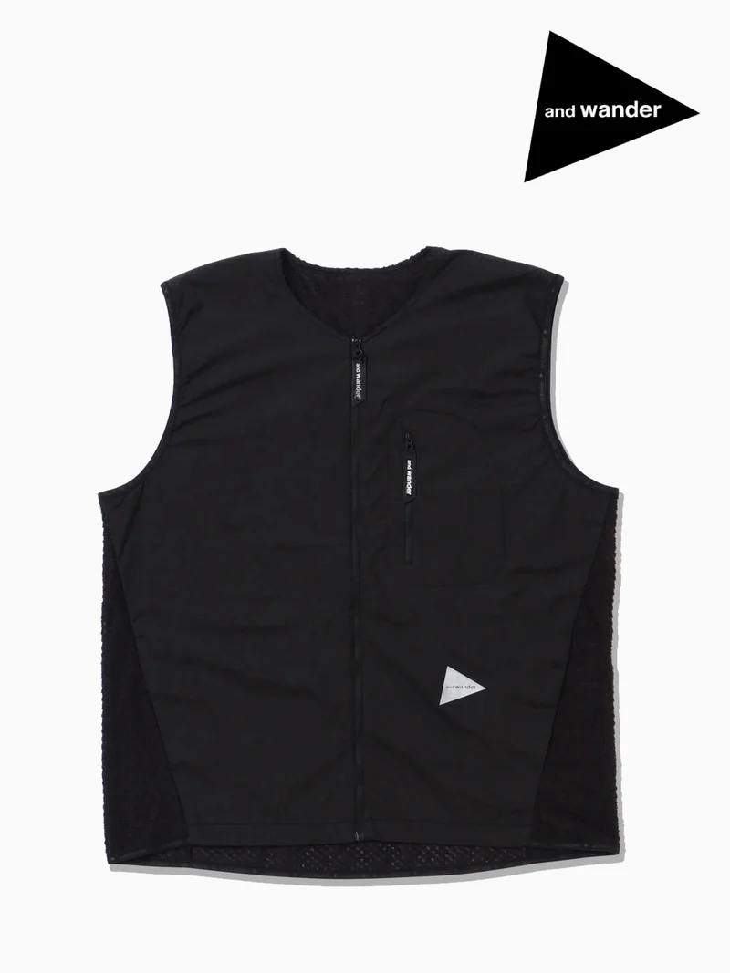 【Women】air fleece vest #Black [6241020]｜and wander
