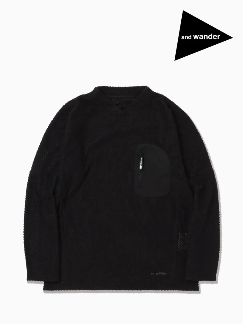 【Women】air fleece pullover #Black [6244021]｜and wander