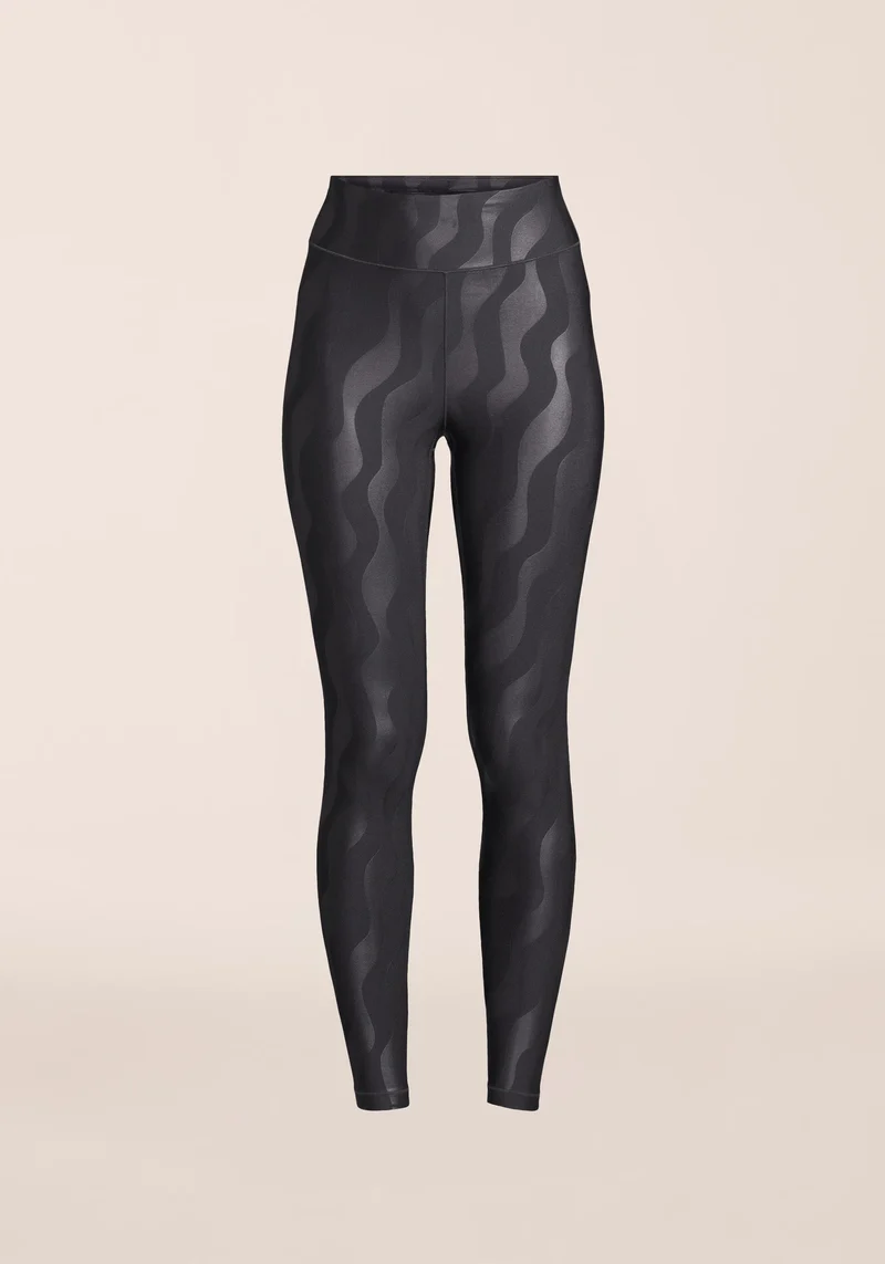 Heat Printed High Waist Tights - Black Geo