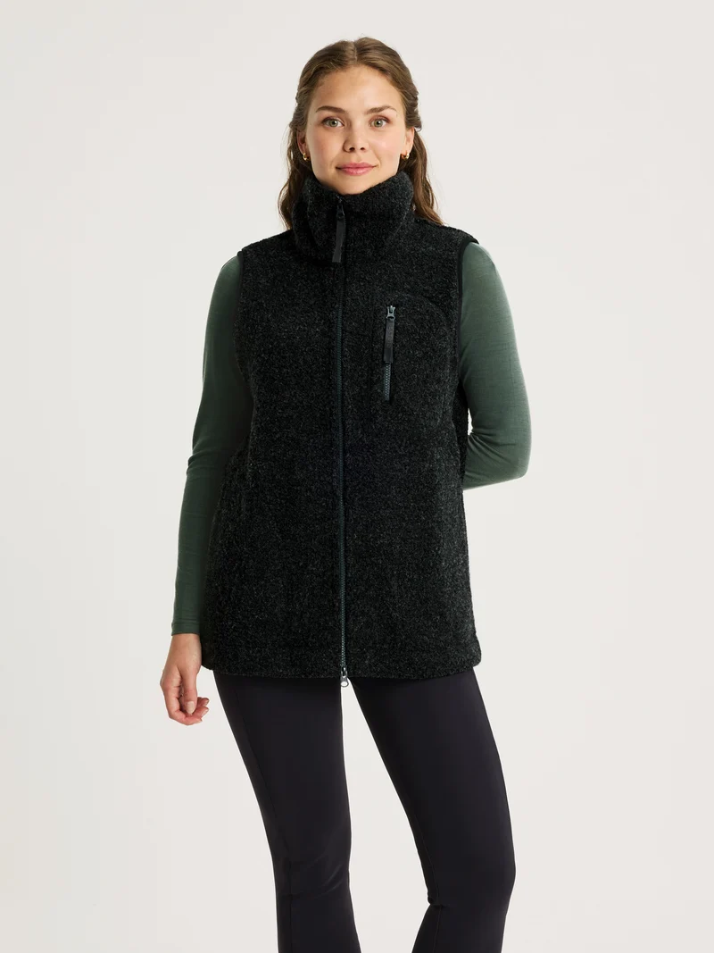 Minna Wool Fleece Vest Black