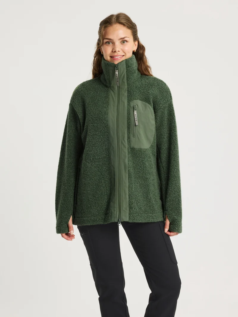 Minna Wool Fleece Jacket Green