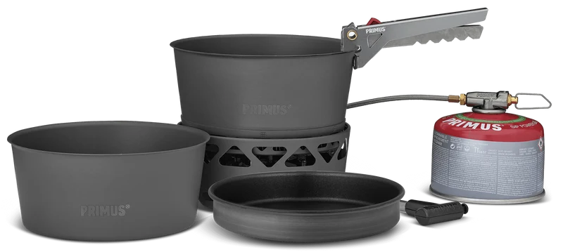 Primetech Stove Set 2X1.3L W. Pan - Komplett stormkök med kärl och stekpanna