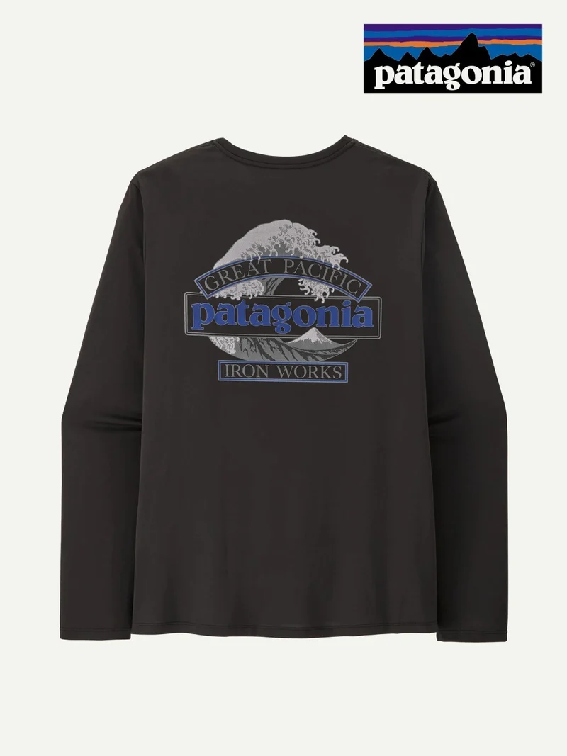 【Men】Men's L/S Cap Cool Daily Shirt - Great Waves #BLK [45494]｜patagonia
