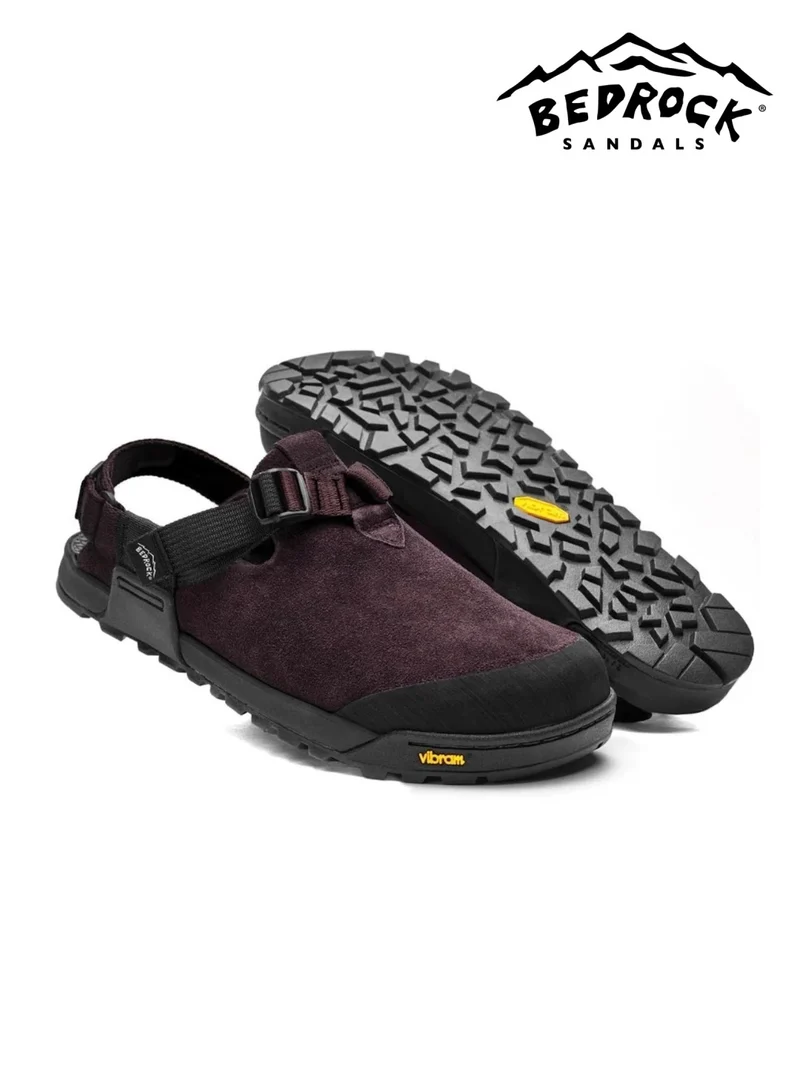 Mountain Clog Suede Leather #Deep Plum Upper / Deep Plum Webbing [MC-DPS-0506]｜BEDROCK SANDALS