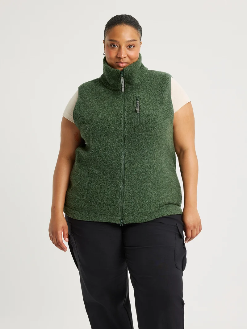 Minna Wool Fleece Vest Green