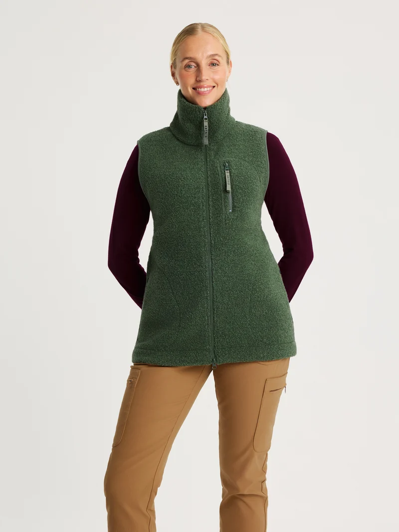 Minna Wool Fleece Vest Green