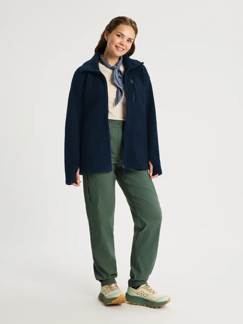 Minna Minimalist Wool Fleece Jacket Navy
