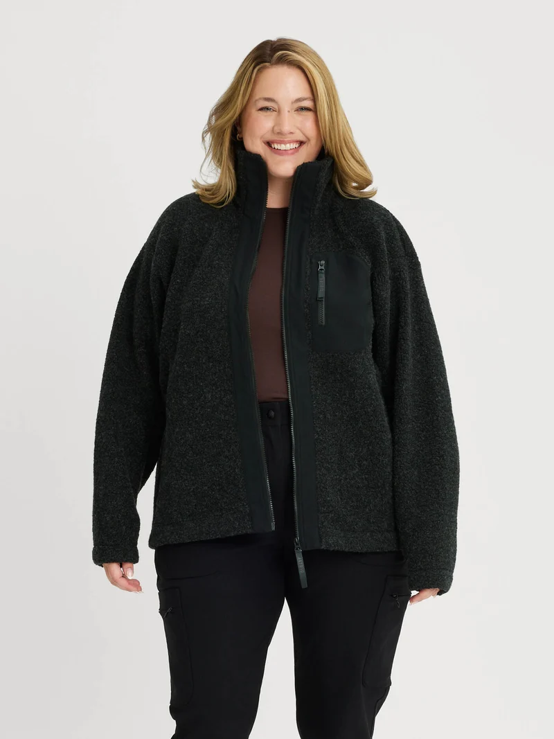 Minna Wool Fleece Jacket Black