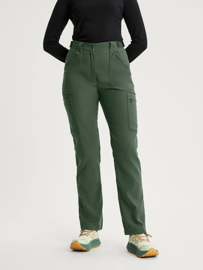 Amelia Hiking Pants Adjustable Waist Green
