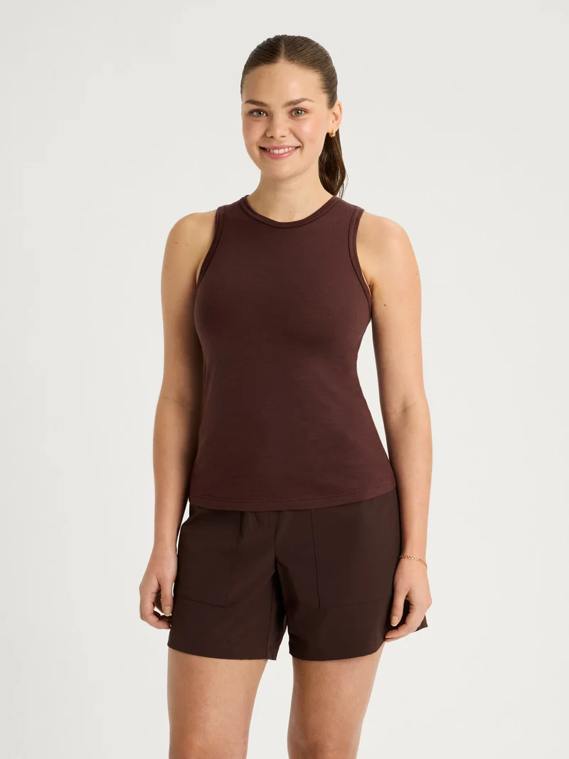 Ingrid Merino Singlet Brown