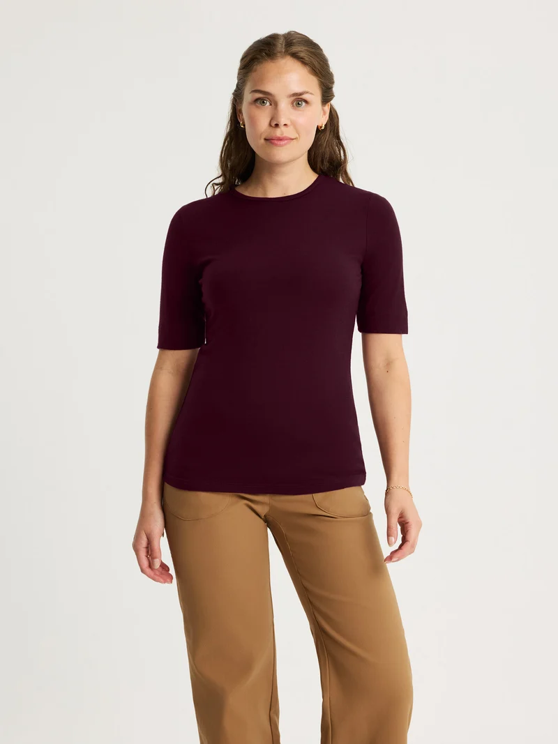 Ingrid Merino Short Sleeve Burgundy