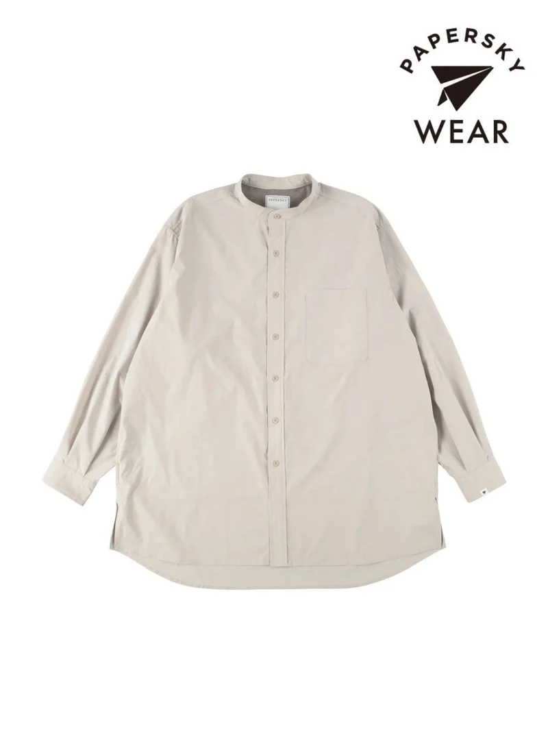RELAX CAVE TYPEWRITER LONG BIG SHIRT #LIGHT BEIGE [PS232016]｜PAPERSKY WEAR