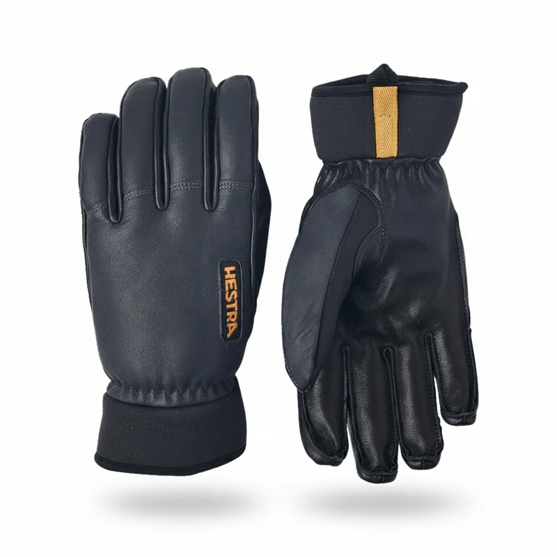 Army Leather Wool Terry 5-finger Handske