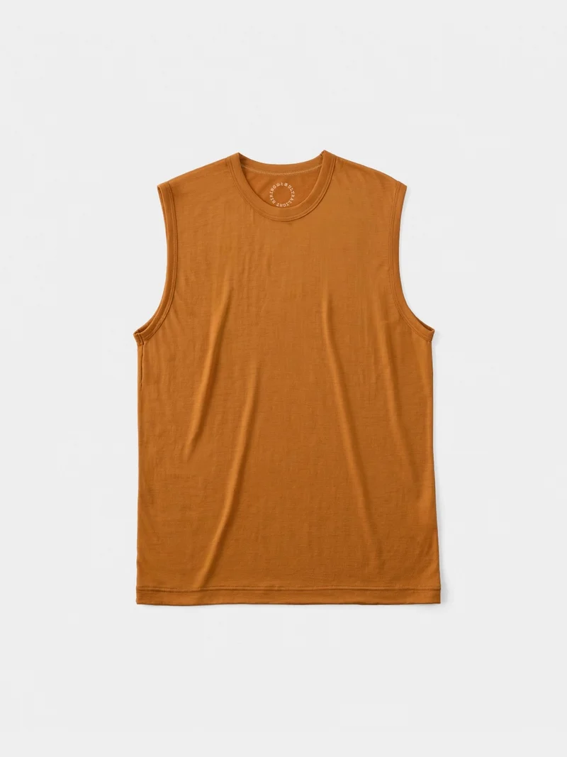 Men's 100% Light Merino Sleeveless #Cinnamon｜山と道
