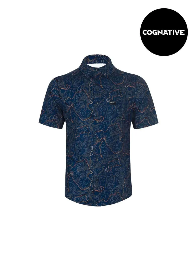 Men's Short Sleeve Catalyst Shirt #Indigo Topo [CM-MCIM]｜Cognative