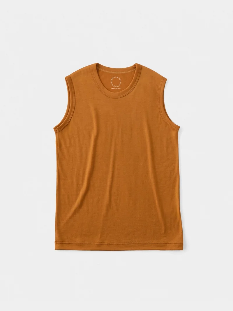Women's 100% Light Merino Sleeveless #Cinnamon｜山と道