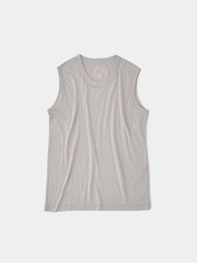 Women's 100% Light Merino Sleeveless #Silver Cloud｜山と道