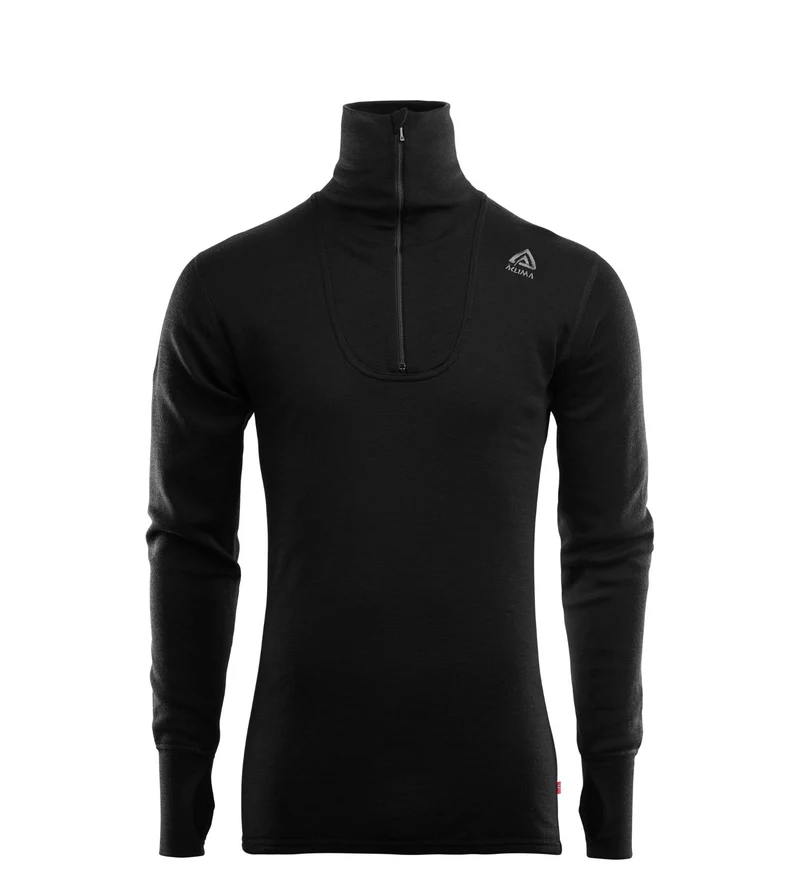 Doublewool Polo W/Zip Man - Kraftig underställströja i merinoull