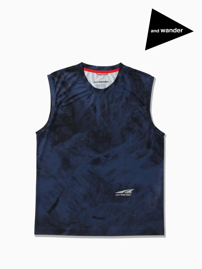 Altra×and wander graphic tank top #navy/120 [6164504]｜and wander