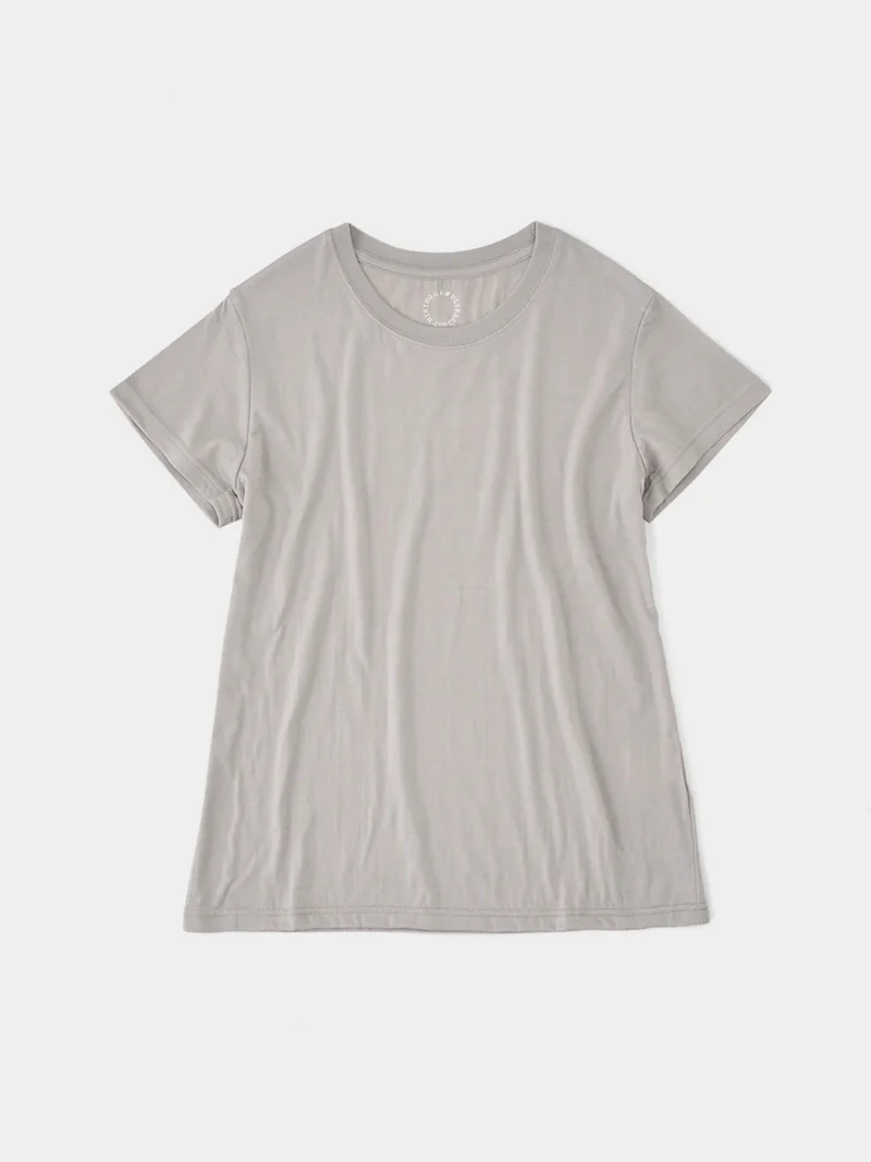 Women's 100% Light Merino French Sleeve #Silver Cloud｜山と道