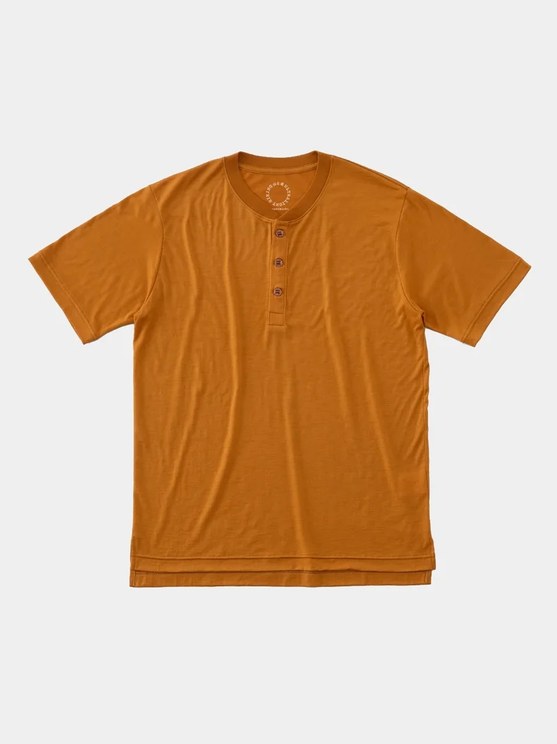 100% Light Merino Henley #Cinnamon｜山と道